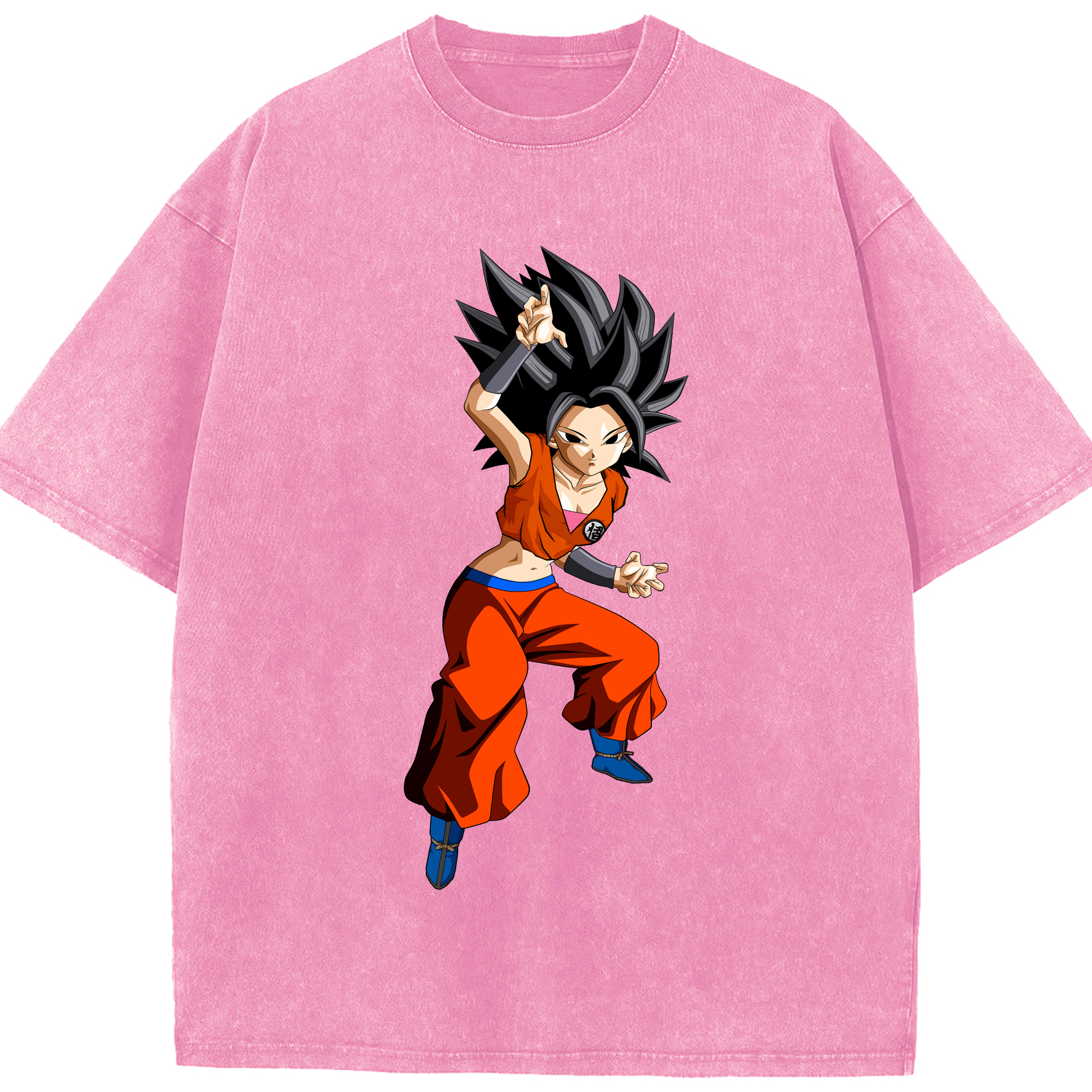 （画像用） ドラゴンボール カリフラ DRAGON BALL Caulifla 綿100% ヴィンテージ風 半袖Tシャツ（フロントプリント）